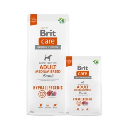 Brit Care Hypoallergénique Adulte M Agneau et Riz pour Chien Adulte Moyenne Race