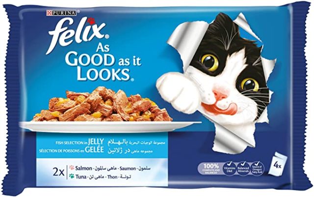 FELIX TENDRES EFFILES EN GELEE SAUMON ET THON POUR CHATS 4x85 GR