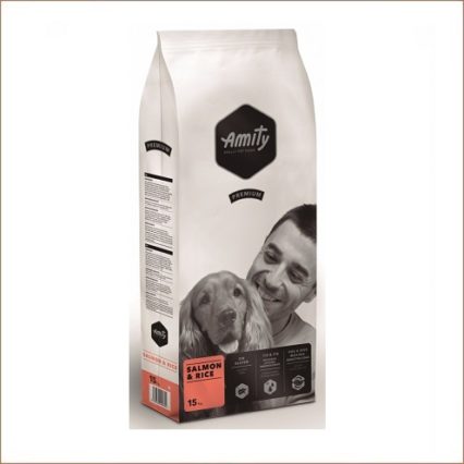 amity croquettes au saumon pour chiens adultes 15 kg