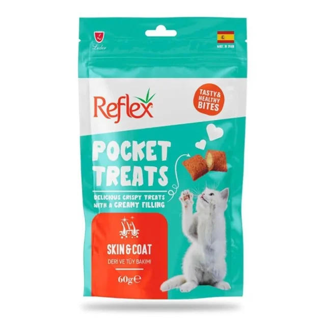 Reflex Friandises Fourrées Peau & Pelage pour Chat Adulte - 60g