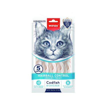 Wanpy Crème Functionnal - Hairball Control au Cabillaud et Poulet