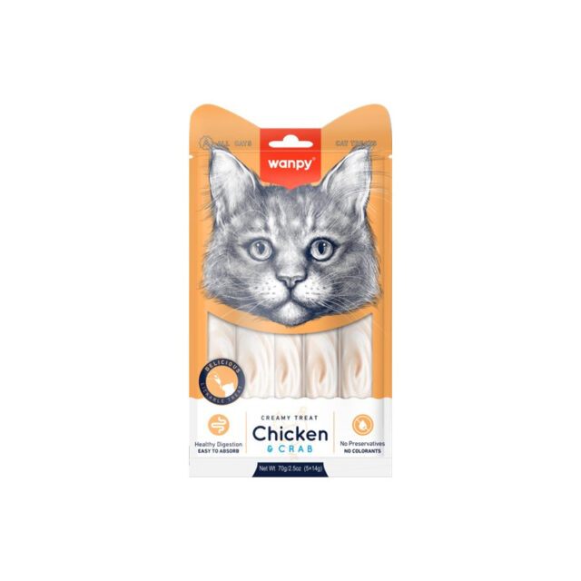 Wanpy Crème - Thon, Poulet et Crabe (5*14g)