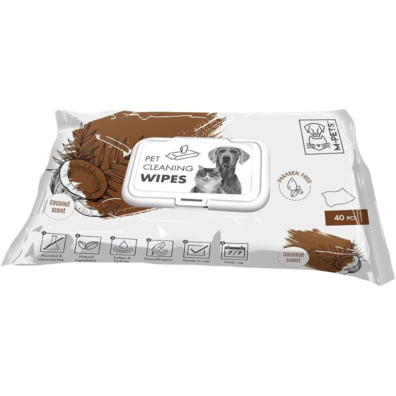 lingettes parfumées noix de coco pour animaux