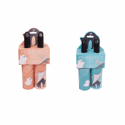 Rouleaux adhésifs anti-poils – 2 x 60 feuilles efficaces pour vêtements et tissus