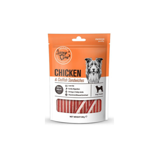 Jerky Time Sandwich au Poulet et Cabillaud 90g