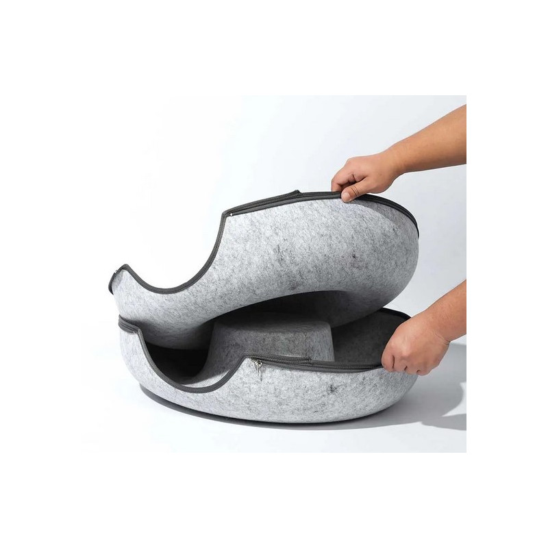 Tunnel et lit pour chat Donut M (1) Tunnel et Lit pour Chat Donut M – Confort et Jeu 2 en 1