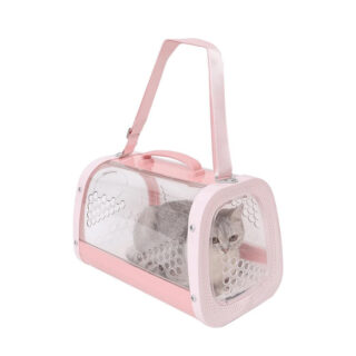 cage_honey(2) Cage de transport Honey pour chat et petit chien, transparente et aérée