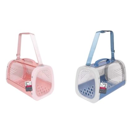 Cage de transport Honey pour chat et petit chien, transparente et aérée