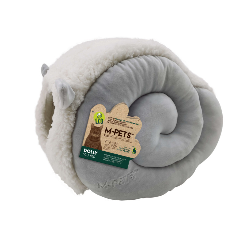 Tipi Dolly pour chat 47×35×30 cm en tissu doux gris et rose