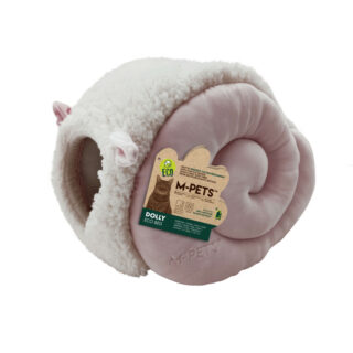 Tipi Dolly pour chat 47×35×30 cm en tissu doux gris et rose