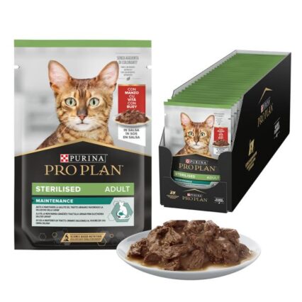 PURINA PRO PLAN Chat Stérilisé – Pochon au Bœuf