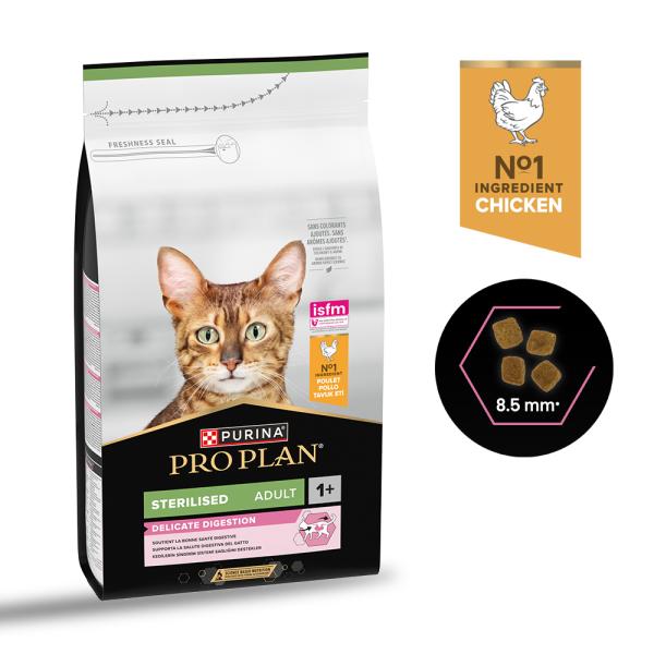 PURINA PRO PLAN STERILISED DELICATE CAT CHICKEN 1.5KG PURINA PRO PLAN Chat Stérilisé Delicate – Poulet