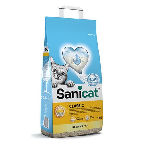 Sanicat Classic Litière Absorbante 10L Sans Parfum pour Chat