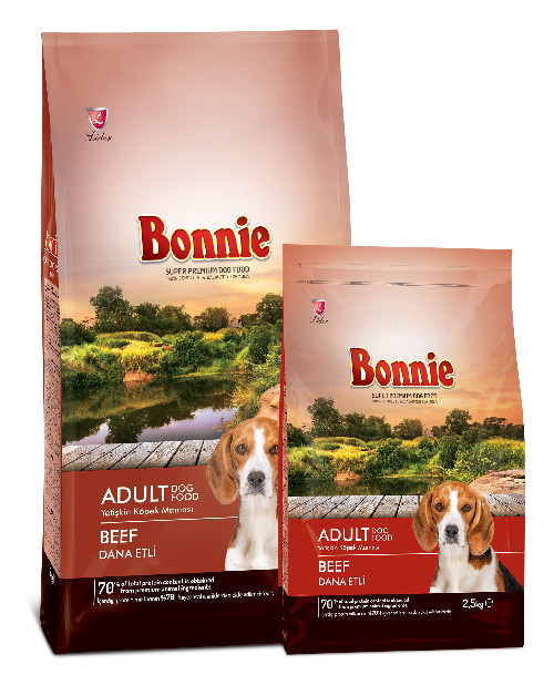 Bonnie chien adulte avec du bœuf croquettes chat adulte bœuf